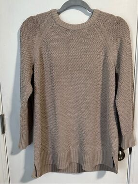 Old Navy Textured Pullover Tunic Sweater Size M Beige Tan Brown
